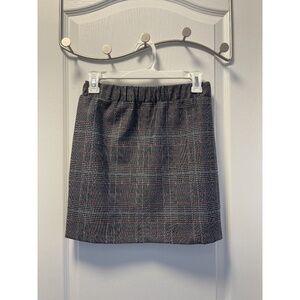 Grey Plaid Mini Skirt